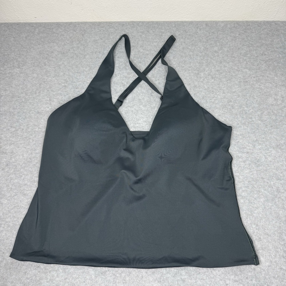 Nike X Skims Obsidian Shine V-neck Tank Top Athletic Padded Women's Large
